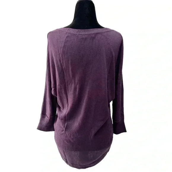 Ricki's Sweater Lightweight Draped Fit Crewneck Dolman Sleeve Pullover Purple XS - Picture 4 of 16